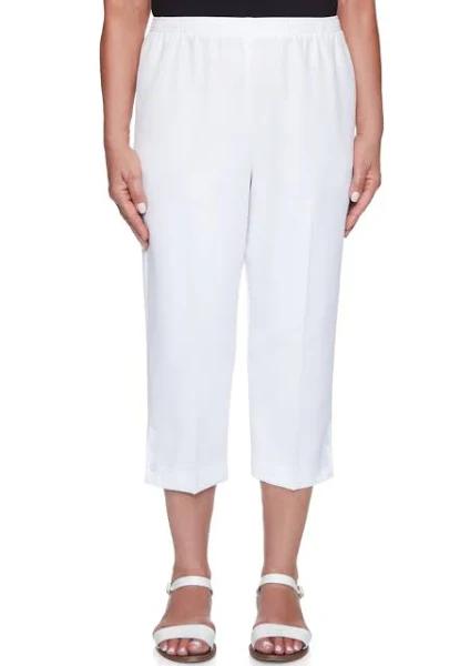 Alfred Dunner Women's Casual Pant White Classic Capri Pant 10