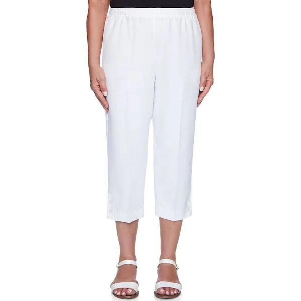 Alfred Dunner Women's Casual Pant White Classic Capri Pant 20