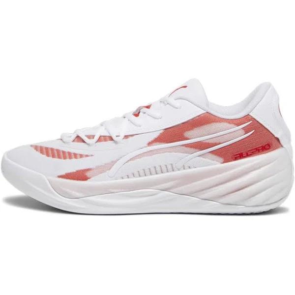All-Pro Nitro Team Unisex Basketball Shoes in White/For All Time Red, Size 6 by Puma