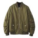 Allthemen Mens Solid Loose Sports Jacket ArmyGreen S