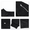 Allthemen Mens Solid Loose Sports Jacket Black M