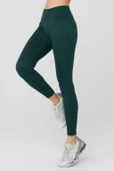 Alo Yoga | Seamless High-Waist Ribbed Legging in Midnight Green, Size: Large