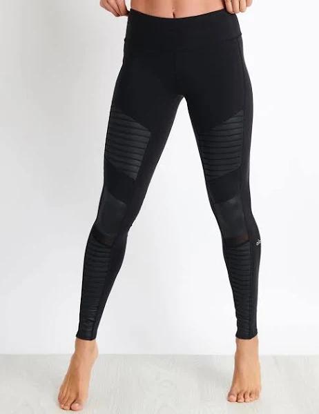 Alo Yoga Women's Moto Legging Black/Black Glossy Medium