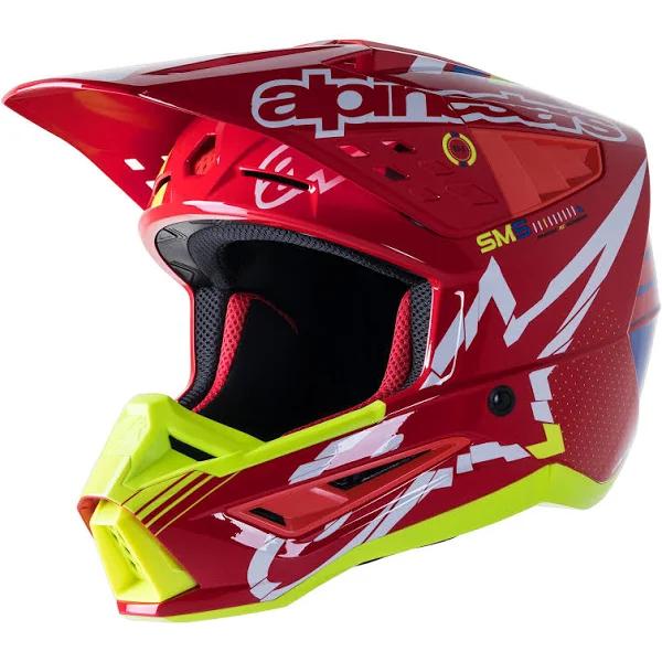 Alpinestars S-M5 Action Helmet Red/White/Yellow Xs