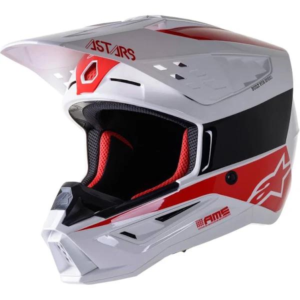 Alpinestars S-M5 Bond Helmet - White/Red Glossy - Small