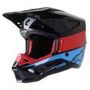 Alpinestars SM5 Helmet - Bond - Black/Red/Cyan