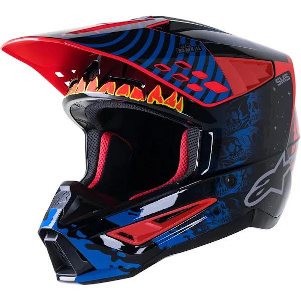 Alpinestars SM5 Solar Flare Helmet Black Blue Red