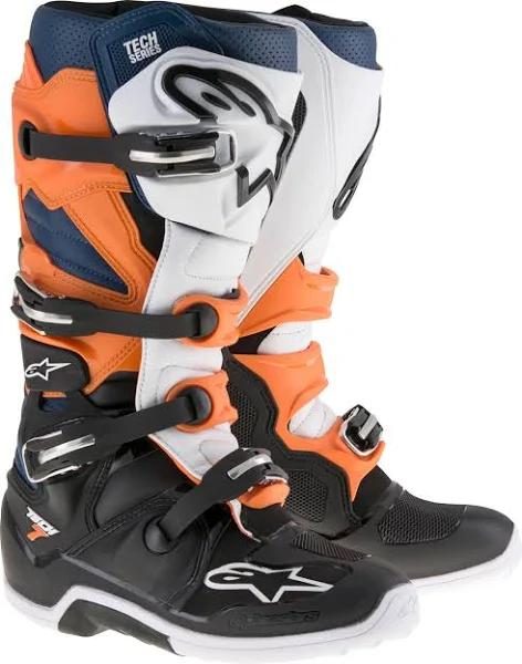 Alpinestars Tech 7 Black Orange White Blue Boots