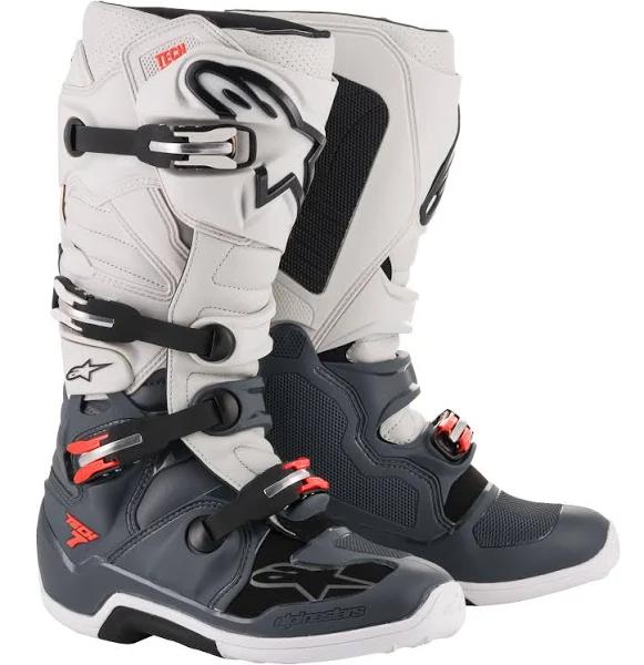Alpinestars Tech 7 MX Boots Grey-Teal-White