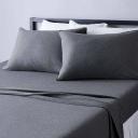 Amazon Basics Cotton Jersey Bed Sheet Set - Queen, Light Gray