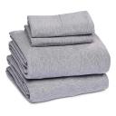 Amazon Basics Cotton Jersey Bed Sheet Set - Queen, Light Gray