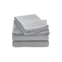 Amazon Basics Cotton Jersey Bed Sheet Set - Queen, Light Gray