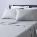 Amazon Basics Cotton Jersey Bed Sheet Set - Queen, Light Gray