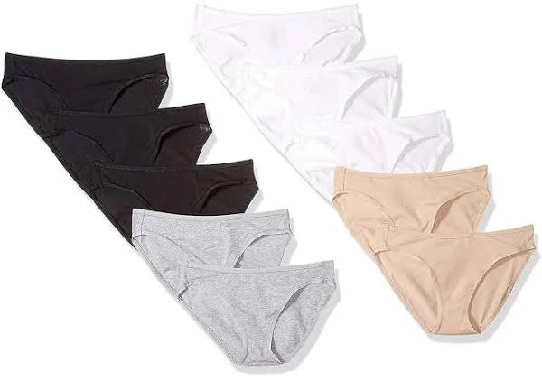 Amazon Essentials Women's Cotton Stretch Bikini Panty, Neutral Assorted, Small