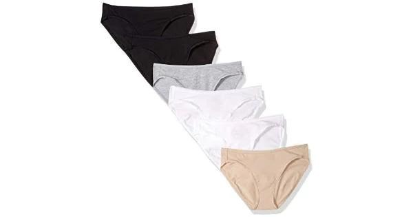 Amazon Essentials Women's Standard Cotton Stretch Bikini Panty, 6-Pack