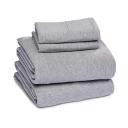 AmazonBasics Heather Jersey Sheet Set - Full, Light Grey