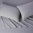 AmazonBasics Heather Jersey Sheet Set - Full, Light Grey