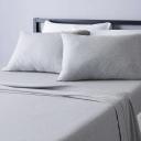 AmazonBasics Heather Jersey Sheet Set - Full, Light Grey