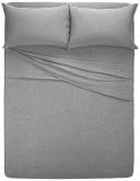 AmazonBasics Heather Jersey Sheet Set - Full, Light Grey