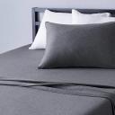 AmazonBasics Heather Jersey Sheet Set - Twin, Dark Grey