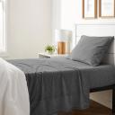 AmazonBasics Heather Jersey Sheet Set - Twin, Dark Grey