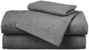 AmazonBasics Heather Jersey Sheet Set - Twin, Dark Grey