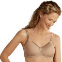 Amoena Women's Lara Satin Pocketed Seamless Wire Free Tshirt Bra, Nude