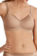 Amoena Women's Lara Satin Pocketed Seamless Wire Free Tshirt Bra, Nude