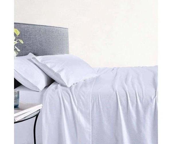 Amor 100% Cotton Thermal Soft Flannelette Sheet Set, King / White