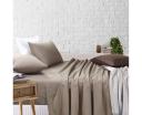 Amsons Beige Bedsheets Set- Flat & Fitted Sheets With Pillowcases - Super King