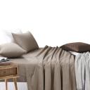 Amsons Beige Bedsheets Set- Flat & Fitted Sheets With Pillowcases - Super King