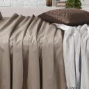 Amsons Beige Bedsheets Set- Flat & Fitted Sheets With Pillowcases - Super King