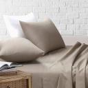 Amsons Beige Bedsheets Set- Flat & Fitted Sheets With Pillowcases - Super King