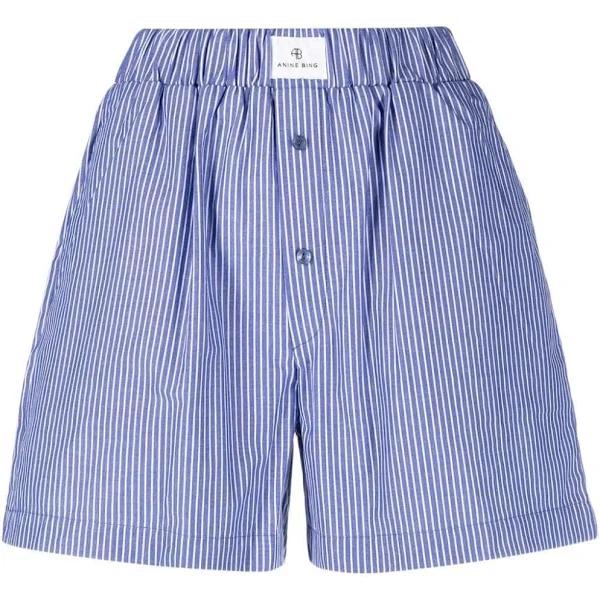 ANINE Bing Liam Boxer Short in Blue and White Stripe