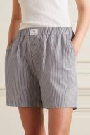 ANINE Bing Liam Striped cotton-poplin Shorts - Women - Gray Matching Separates - XS