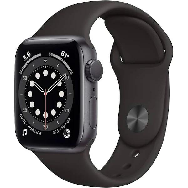 Apple Watch Series 6 Aluminum 40mm (GPS) Black Sport Band - 32GB - Gold