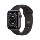 Apple Watch Series 6 Aluminum 44mm (GPS) Black Sport Band - 32GB - Red