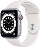 Apple Watch Series 6 Aluminum 44mm (GPS + Cellular) Black Sport Band - 32GB - Silver