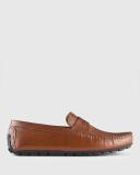 AQ by Aquila Conwell Leather Driving Shoes in Tan 42