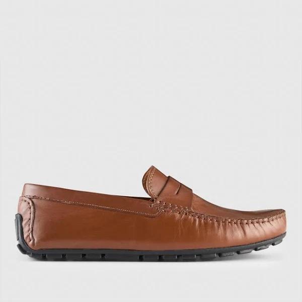 AQ by Aquila Conwell Leather Driving Shoes in Tan 44