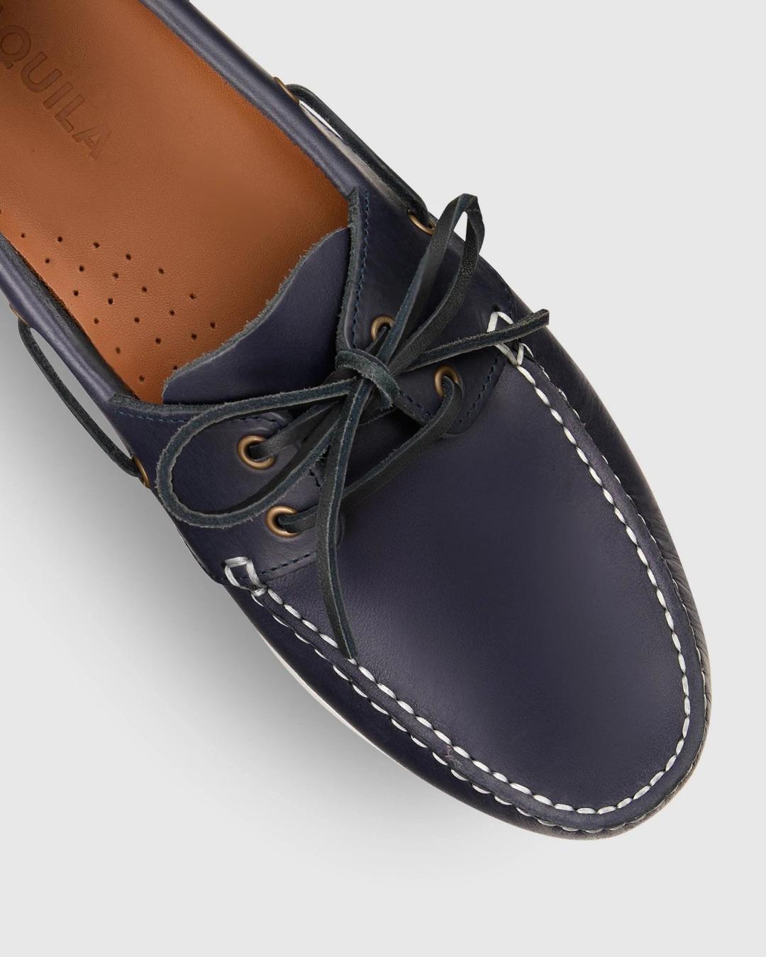 Aquila Hatch Leather Boat Shoes in Blue 40 Price History Comparison BuyWisely