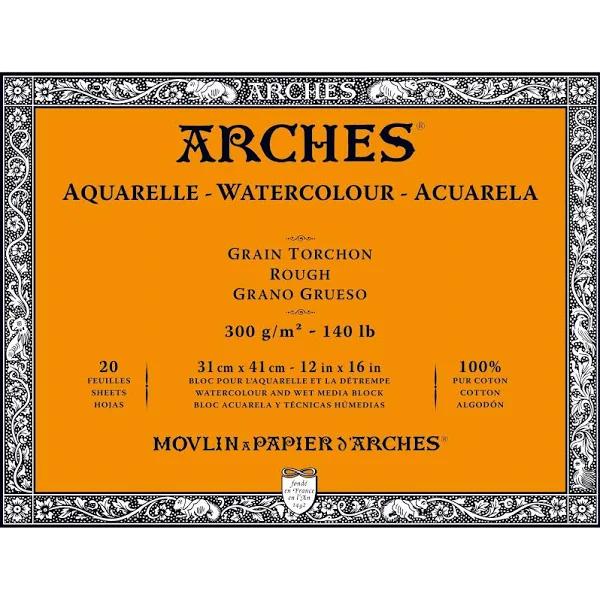 Arches Watercolour Paper Block 300gsm 31 x 41 cm (Rough)