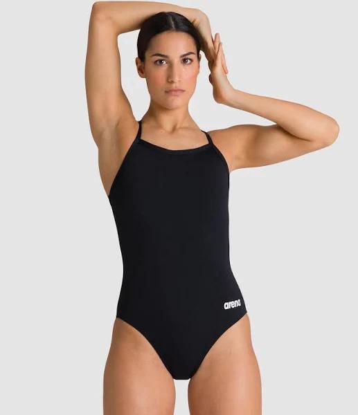 Arena Solid Light Tech High Swimsuit - Black White