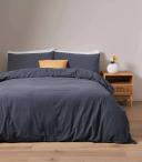 Arlo Stonewash Quilt Cover Set | Blue | King Bed | Cotton