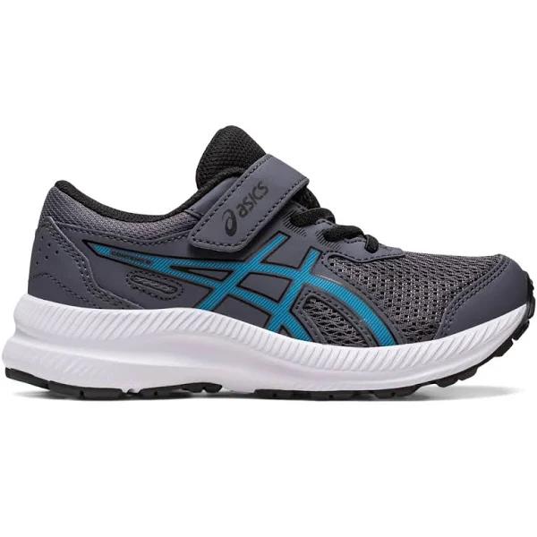 ASICS Boy's Sneaker Carrier Gray & Island Blue Contend 8 PS Sneaker Little Kid 12