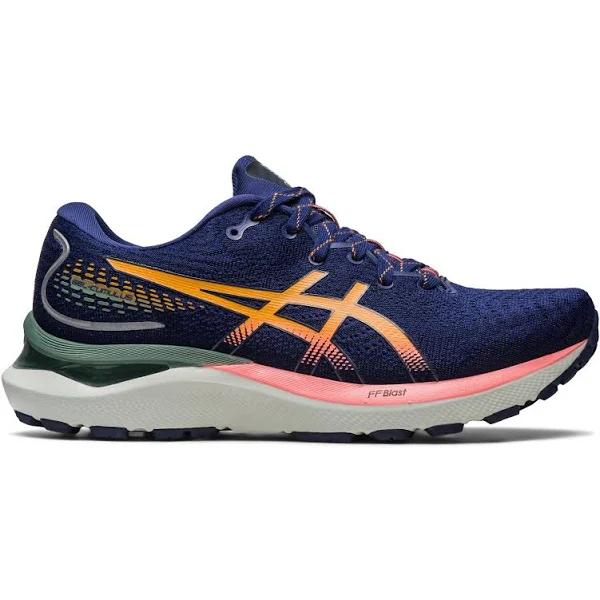 ASICS GEL-Cumulus 24 Nature Shoes Dark Blue Orange Women - 37.5