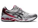 ASICS Grey and Red Kayano 14 Sneakers