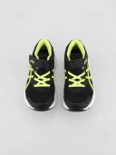 ASICS Jolt 3 PS Black/Hazard Green Mesh Childrens Sports Trainers Colo