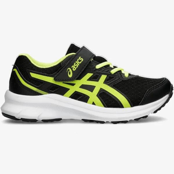 ASICS Jolt 3 PS Black/Hazard Green Mesh Childrens Sports Trainers Colo