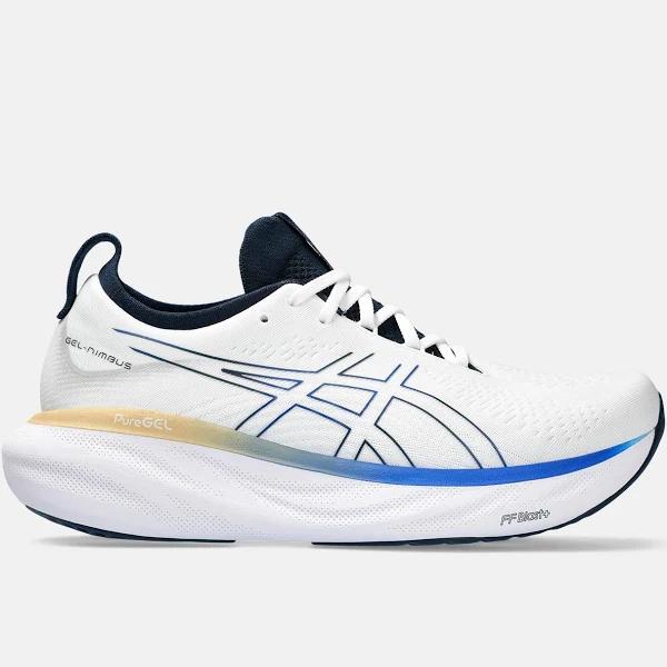 ASICS Men's GEL-Nimbus 25 - Running Shoes - White/Illusion Blue 10.5